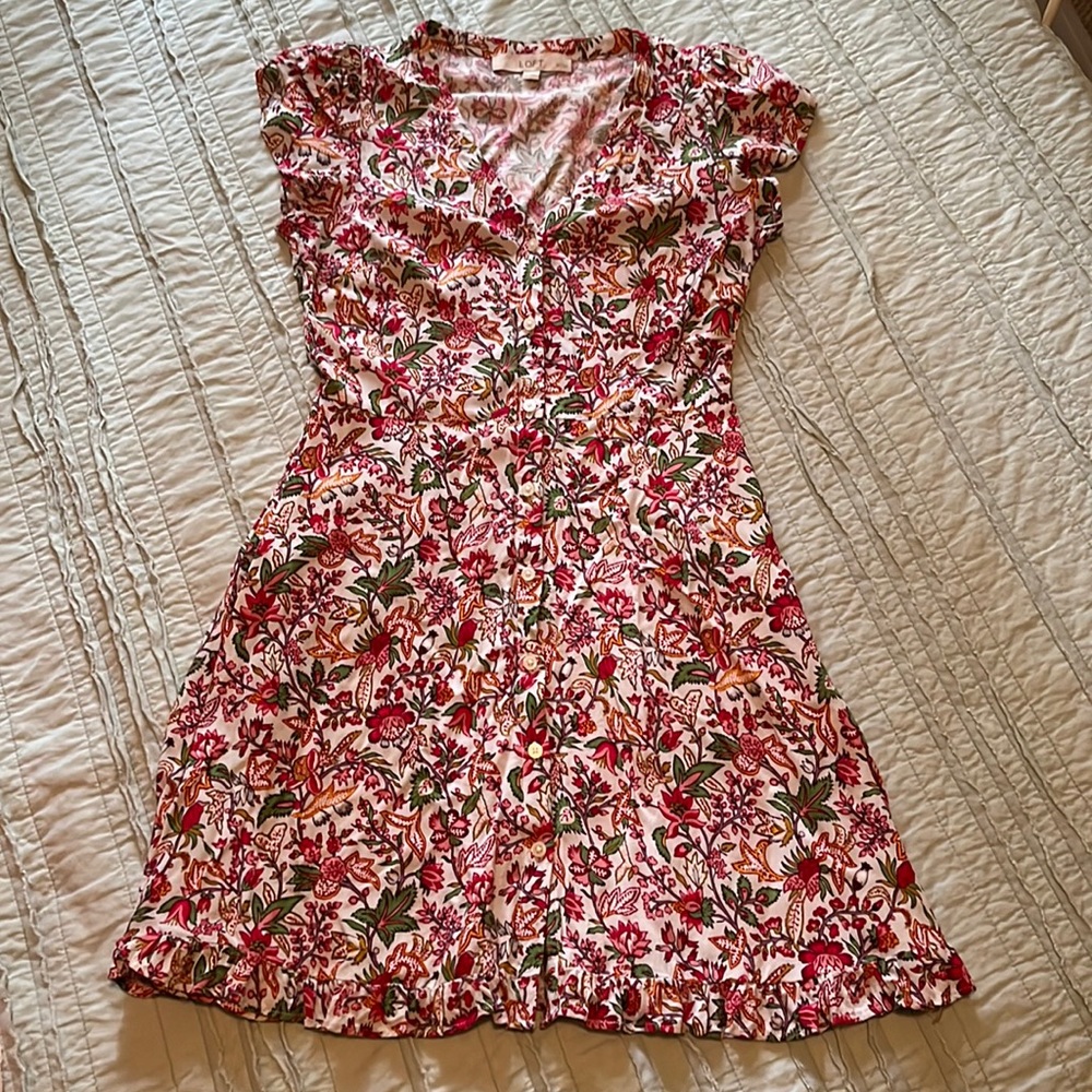 Ann Taylor Loft dress. (With pockets!) Size 0 petite. Button front.